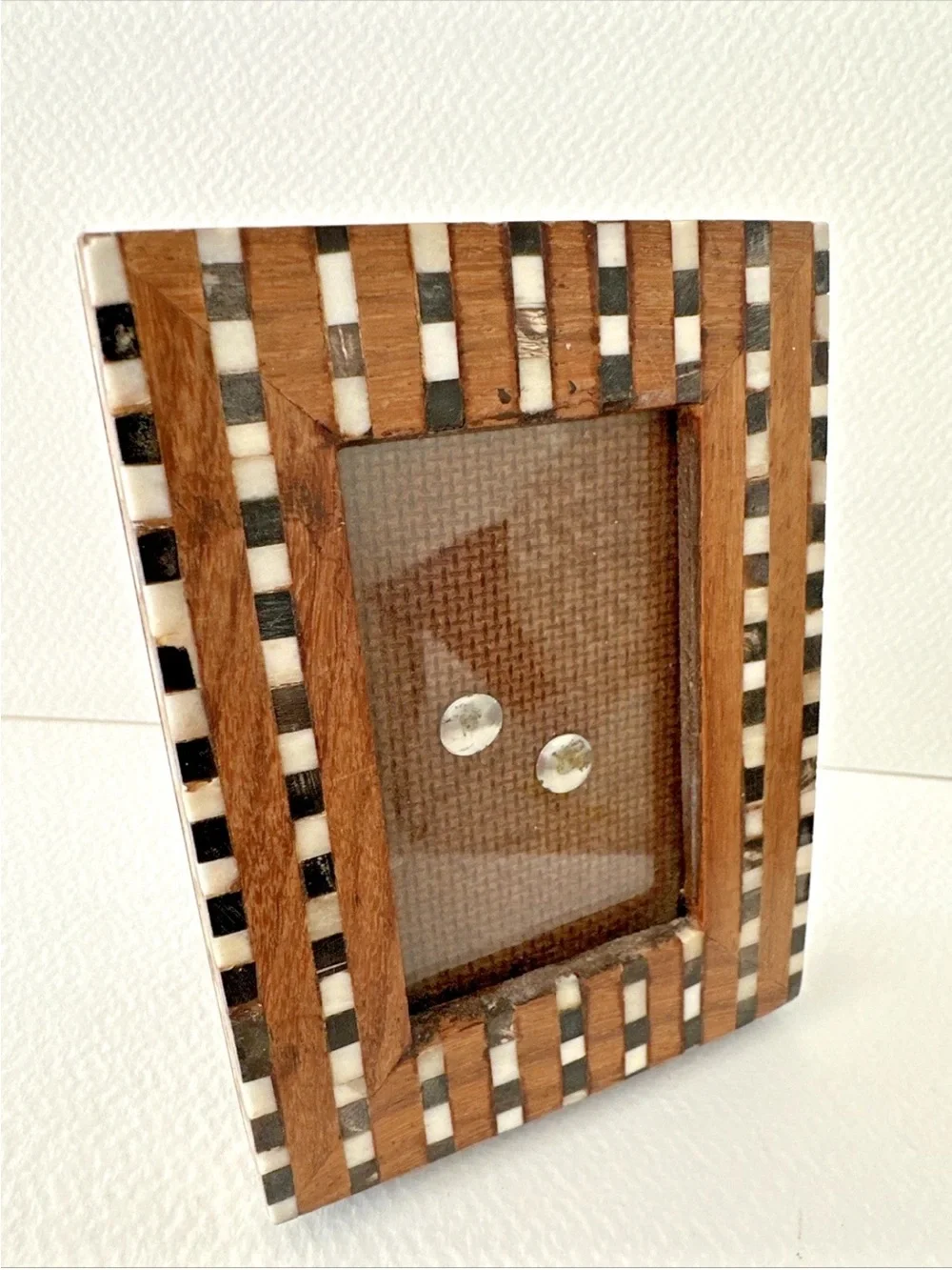 2 Mini Two's Company Mosaic MARQUETRY Wood Picture Frame